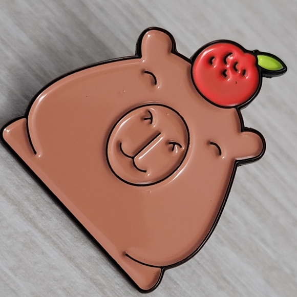 Capybara Of Contentment Enamel Pin - Picture 2 of 10